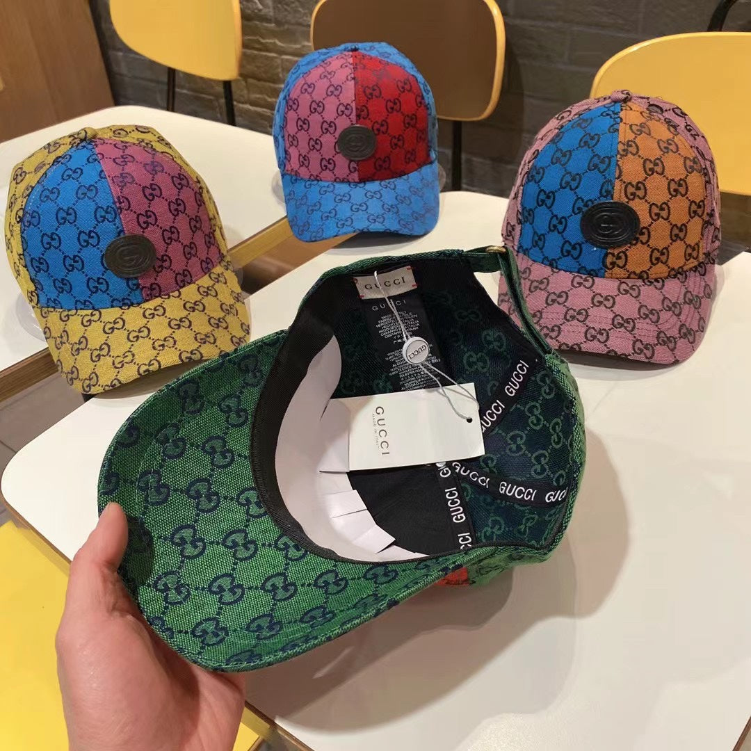 Trendy color matching printed baseball cap