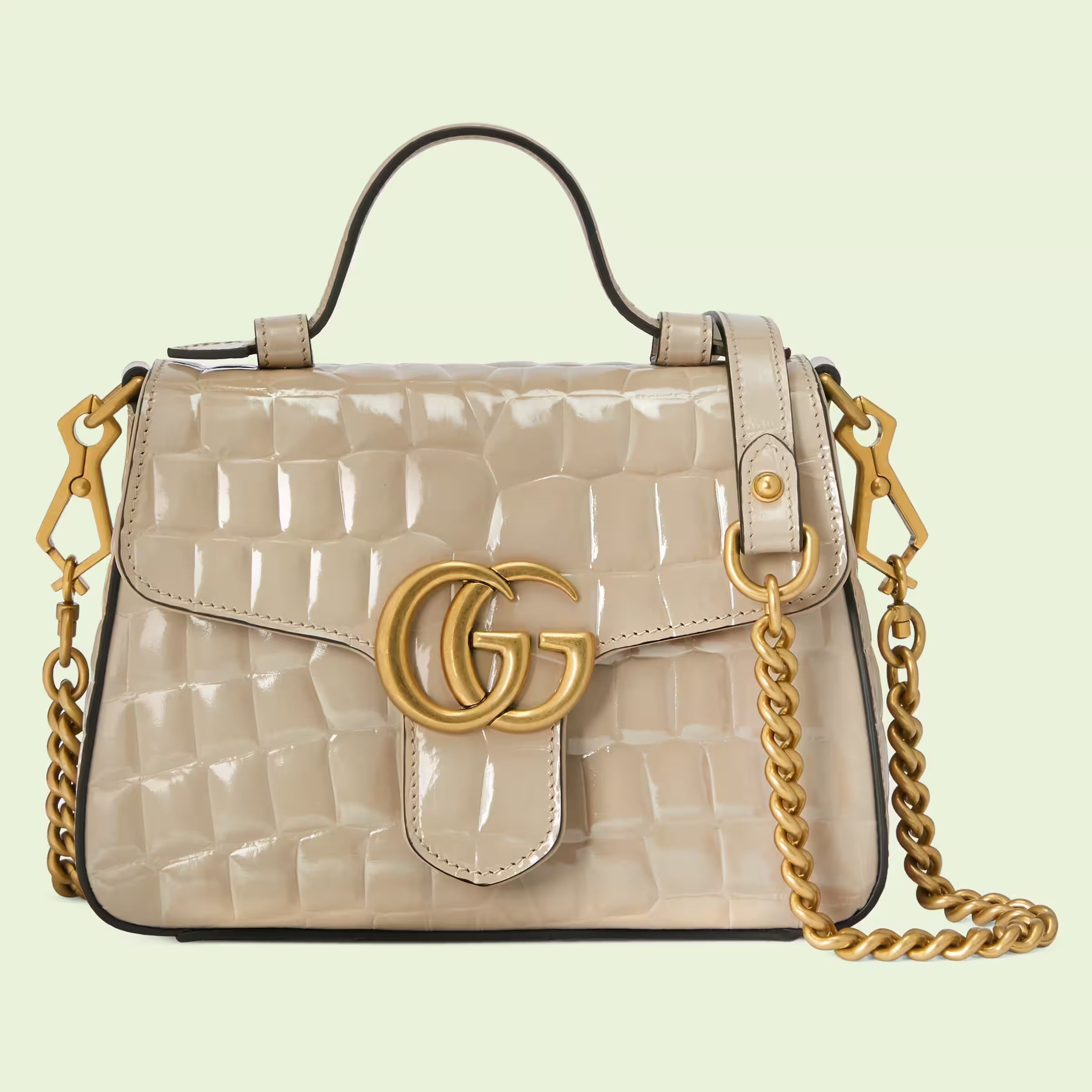 GG Marmont mini crocodile top handle bag