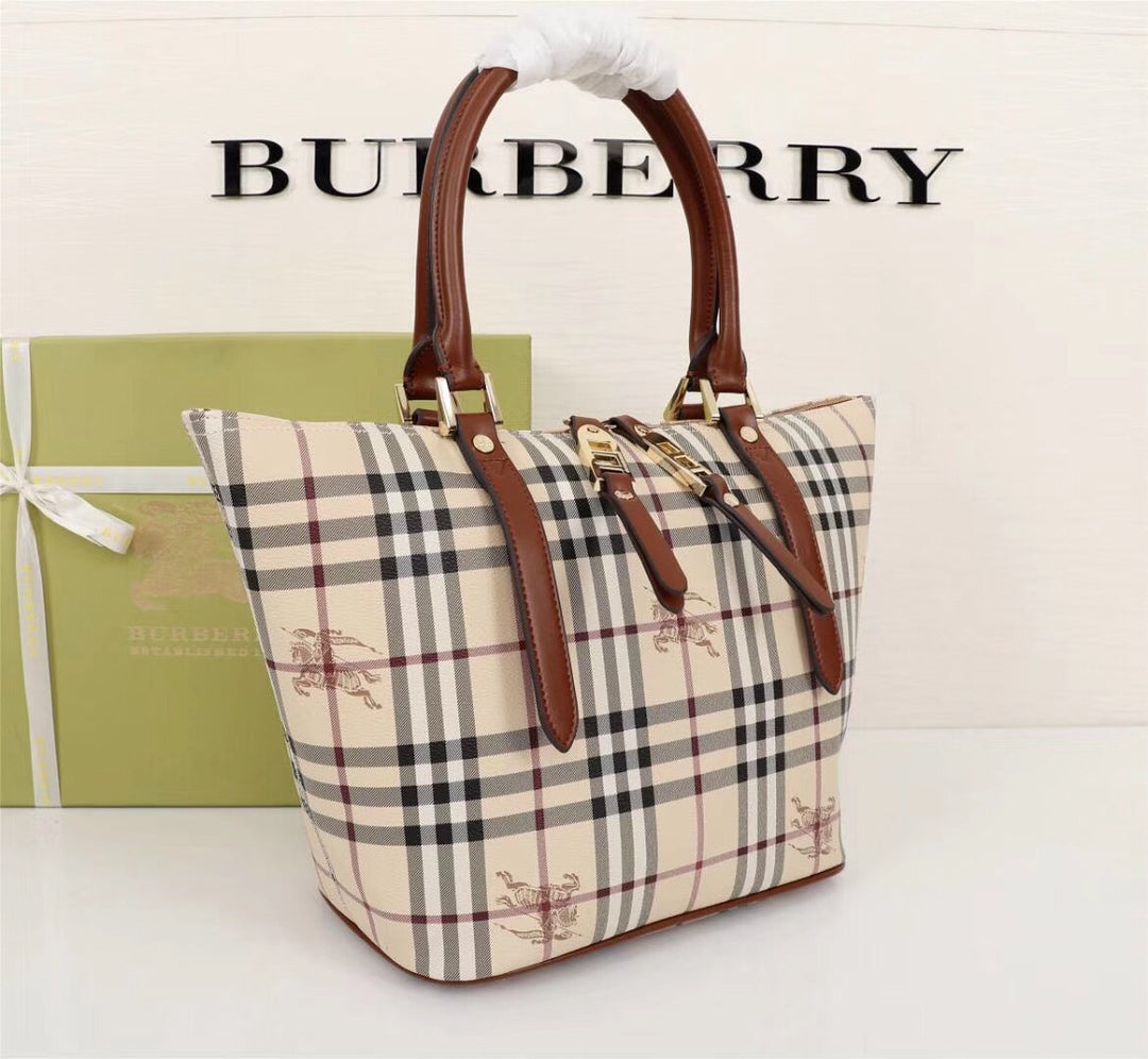 2 colors Checkered cowhide bag