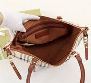 2 colors Checkered cowhide bag