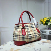 3 colors Checkered cowhide leather travel bag