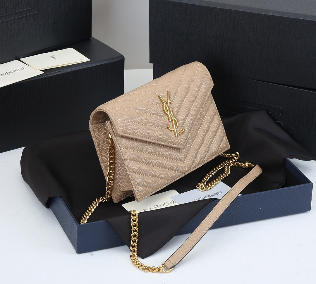 4 colors Luxury cowhide leather chain bag