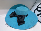 13 color bow knot big brim hat