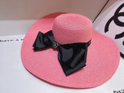 13 color bow knot big brim hat