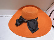 13 color bow knot big brim hat