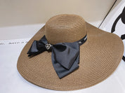 13 color bow knot big brim hat