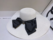 13 color bow knot big brim hat