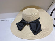 13 color bow knot big brim hat