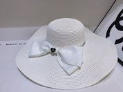 13 colors white bow big brim hat