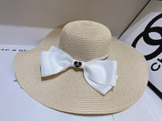 13 colors white bow big brim hat