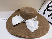 13 colors white bow big brim hat