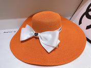 13 colors white bow big brim hat