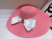 13 colors white bow big brim hat