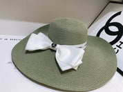 13 colors white bow big brim hat