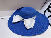 13 colors white bow big brim hat