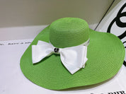 13 colors white bow big brim hat