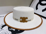 4-color Brown exclusive logo flat top hat