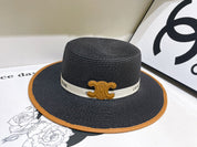 4-color Brown exclusive logo flat top hat