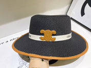 4-color Brown exclusive logo flat top hat