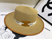 4-color Brown exclusive logo flat top hat