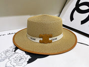 4-color Brown exclusive logo flat top hat