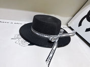 4-color tie bow flat top hat