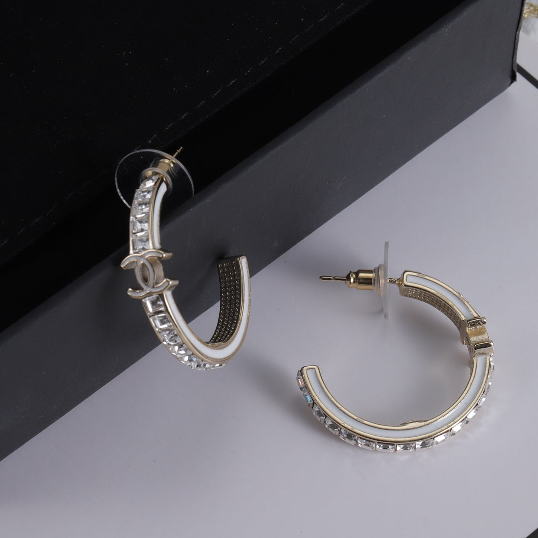 Fashion CC rhinestone earrings