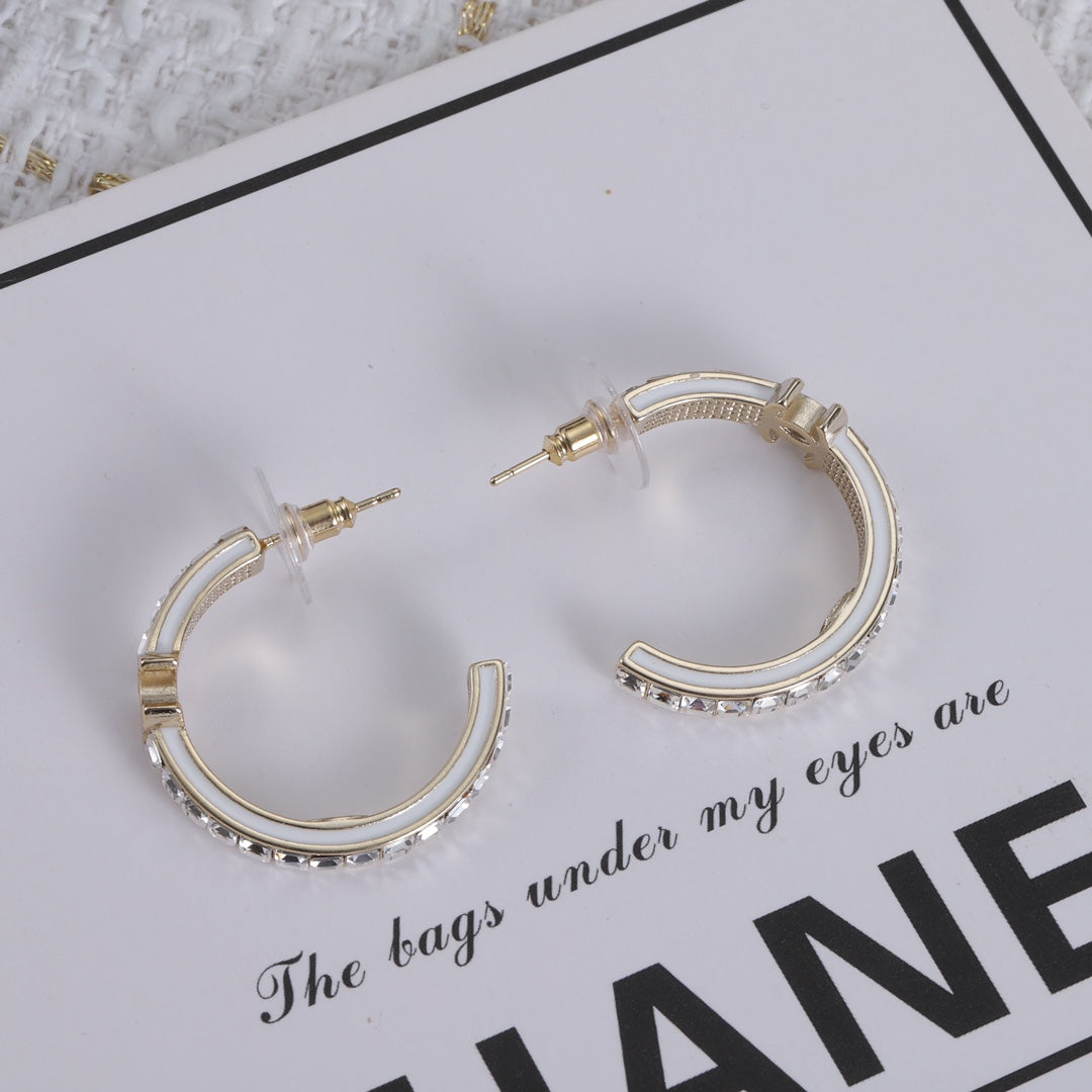 Fashion CC rhinestone earrings