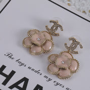 Fashion CC Flower Rhinestone Earrings