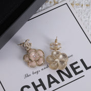 Fashion CC Flower Rhinestone Earrings