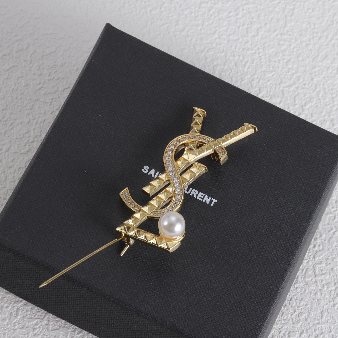 Fashion YS rhinestone pearl pattern brooch