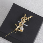 Fashion YS rhinestone pearl pattern brooch