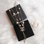 Fashion CC Pearl Letter Necklace