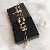 Fashion CC Pearl Letter Necklace