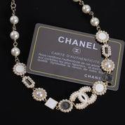 Fashion CC Pearl Rhinestone Sunflower Necklace