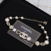 Fashion CC Pearl Rhinestone Sunflower Necklace