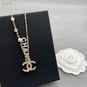 Fashion CC rhinestone pearl necklace