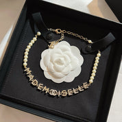 Fashion CC Pearl Rhinestone Letter Necklace