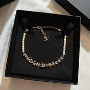 Fashion CC Pearl Rhinestone Letter Necklace