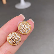 Fashion CC rhinestone earrings