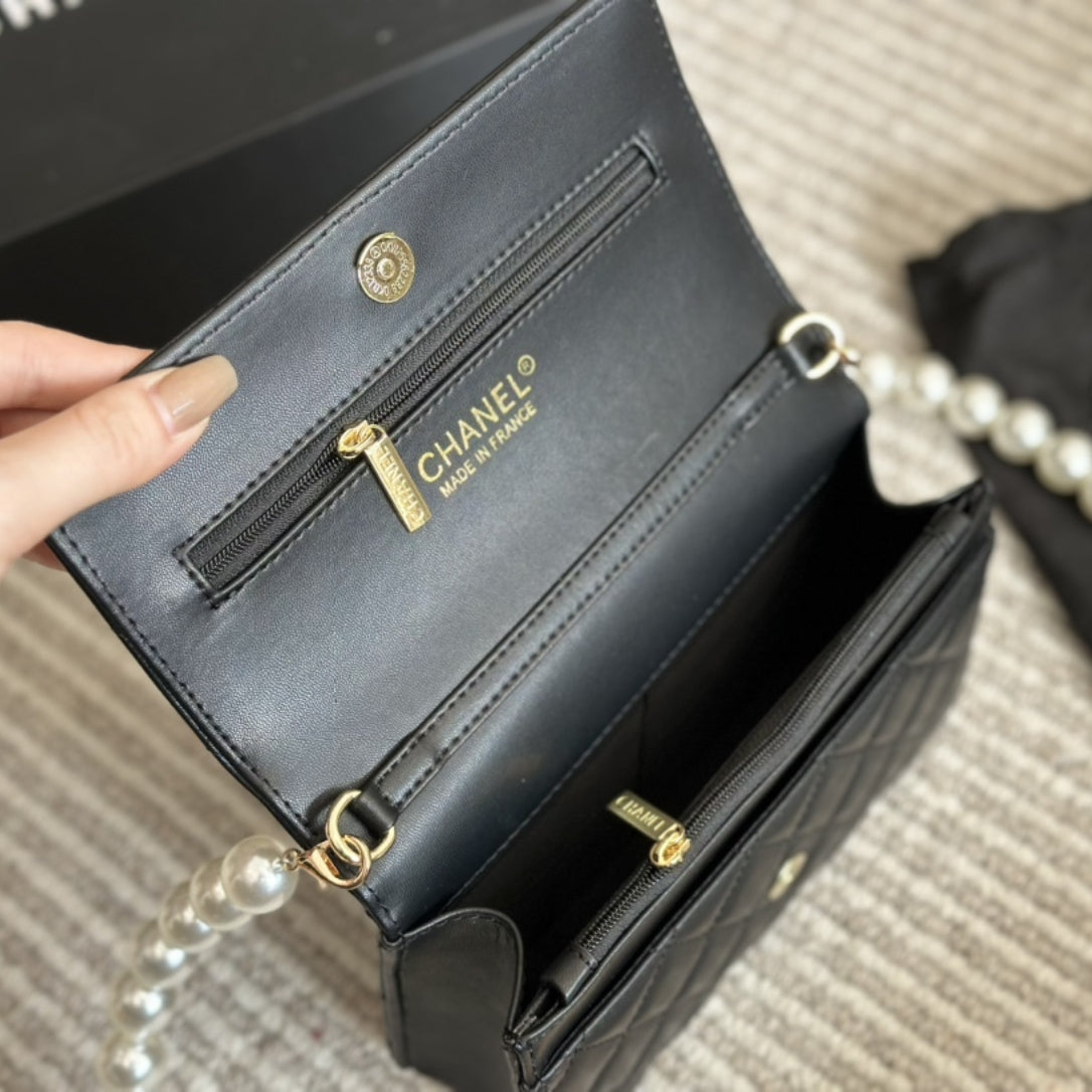 Fashion CC Pearl Crossbody Shoulder Bag