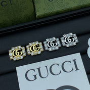 Fashion GG rhinestone square earrings