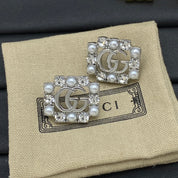 Fashion GG rhinestone square earrings