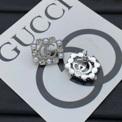 Fashion GG rhinestone square earrings