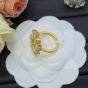 Fashion CE letter rhinestone ring