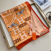 Fashion HM double-sided printed silk scarf