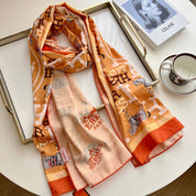 Fashion HM double-sided printed silk scarf