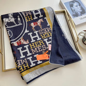 Fashion HM double-sided printed silk scarf