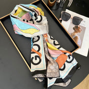 Fashion GG double-sided printed silk scarf