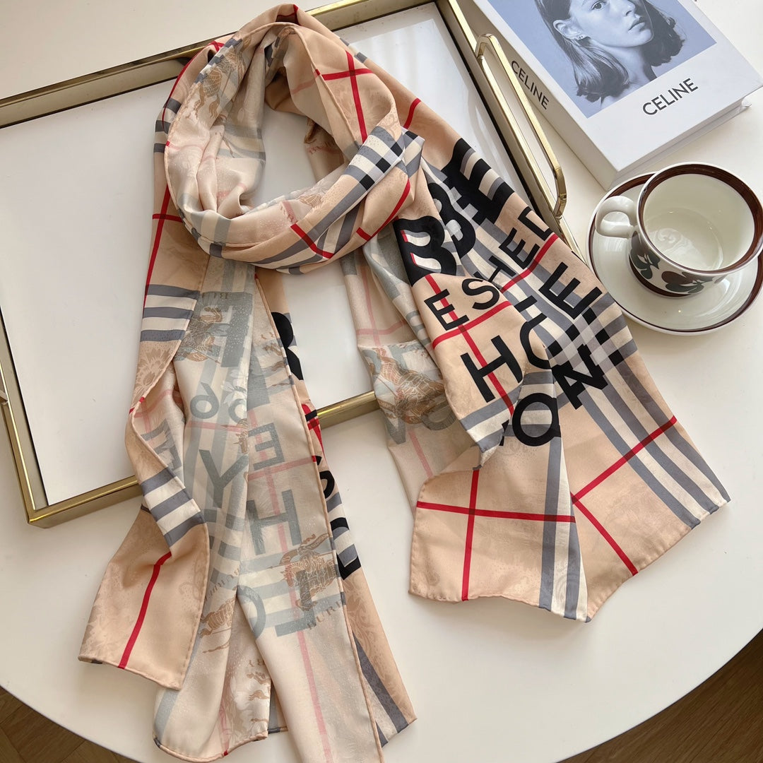 Fashionable BUR double-sided printed silk scarf